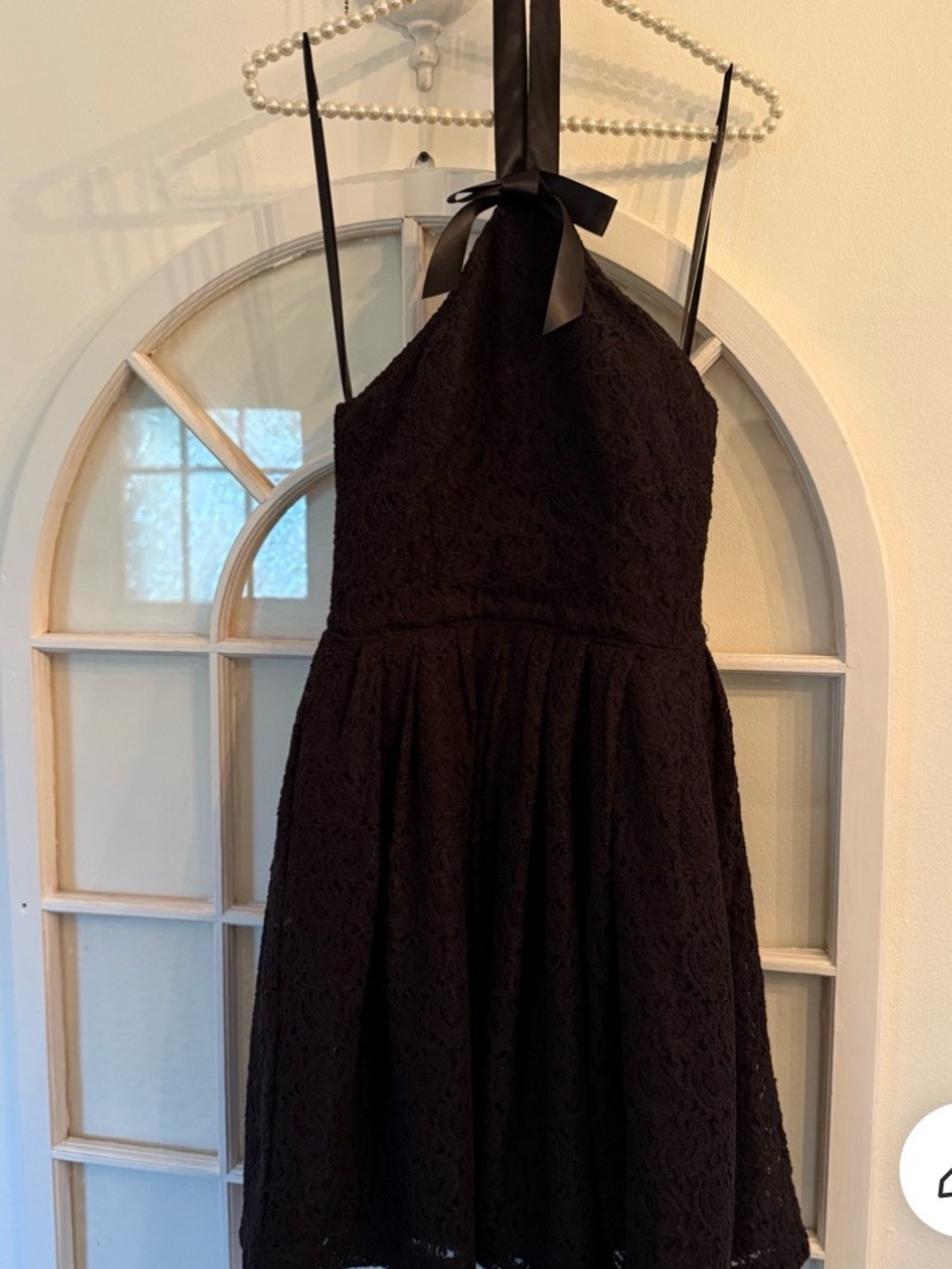 Rodarte Black Lace Halter Dress with Satin Bow Accent Whimsigoth Indie NWT